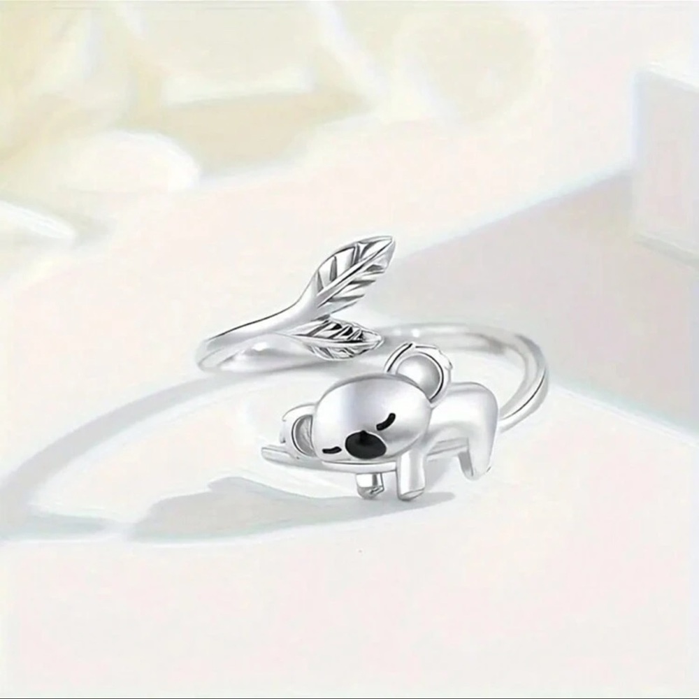 Silver Koala Adjustable Ring - Picture 1 of 3